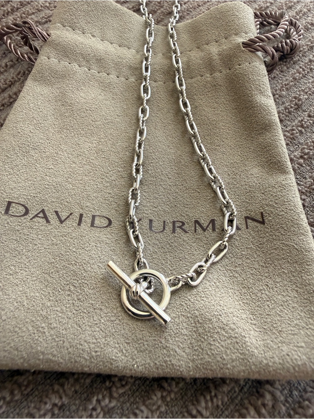 David Yurman SS Madison 3mm Toggle Chain Necklace.